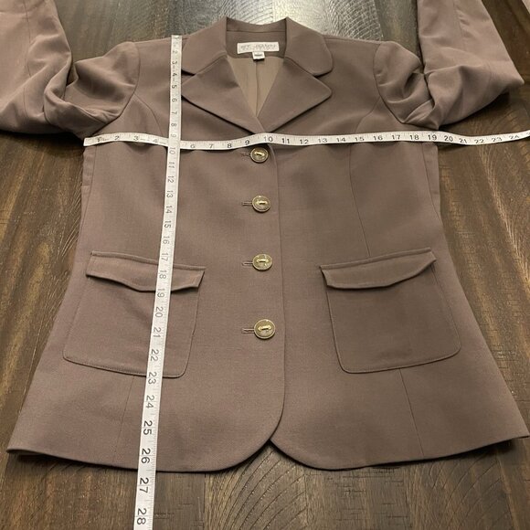 Vintage St. John Collection By Marie Gray Brown Santana Knit Blazer Jacket SZ 6 - Picture 5 of 13